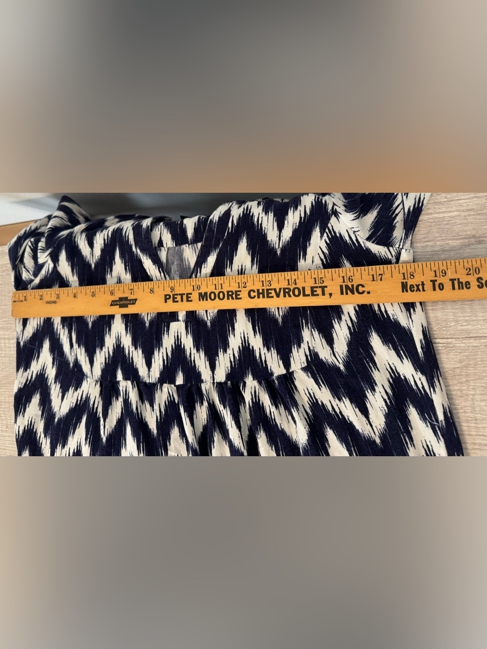 Tuckernuck Pomander Place Navy Ikat Kenzo Dress Empire Waist Swing Tiered XS - Picture 9 of 13